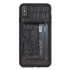 Funda tipo billetera de cuero Pisa Snap On con soporte para iPhone XS Max