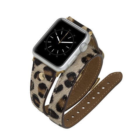 Savona Leather Double Wrap Band Strap for Apple Watch