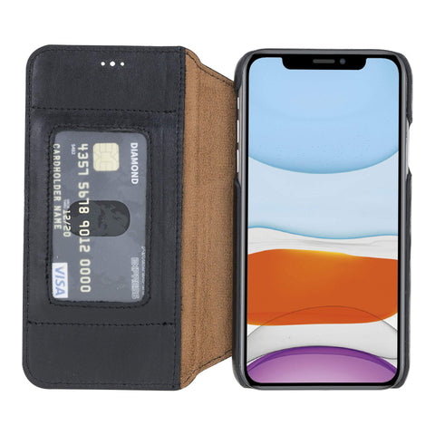 Estuche tipo billetera de cuero con bloqueo RFID Venice para iPhone XR