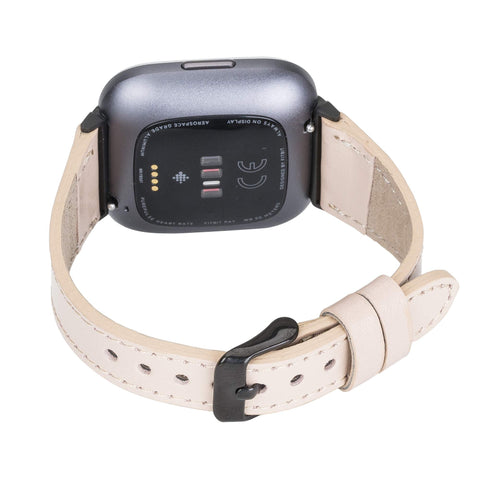 Messina Leather Slim Watch Band for Fitbit Versa