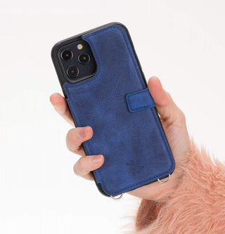 Fermo Funda de cuero para teléfono con billetera cruzada para iPhone 12 Pro Max