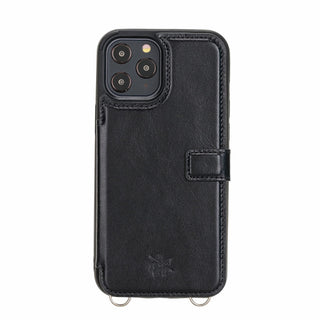 Fermo Funda de cuero para teléfono con billetera cruzada para iPhone 12 Pro Max