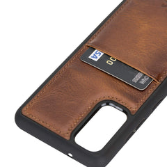 Funda tipo billetera de cuero Capri Snap On para Samsung Galaxy S20