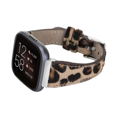 Messina Leather Slim Watch Band for Fitbit Versa