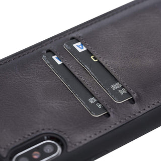 Funda tipo billetera de cuero Capri Snap On para iPhone XS Max