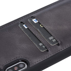 Funda tipo billetera de cuero Capri Snap On para iPhone XS Max