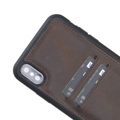 Funda tipo billetera de cuero Capri Snap On para iPhone XS Max