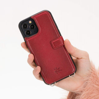 Fermo Funda de cuero para teléfono con billetera cruzada para iPhone 12 Pro Max