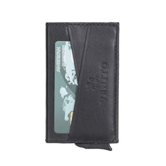 Turin Premium Genuine Leather Mechanical Card Holder