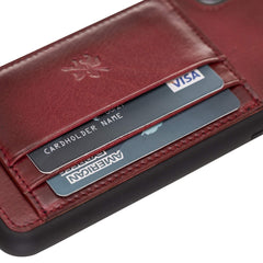 Funda tipo billetera de cuero Pisa Snap On con soporte para iPhone XS Max