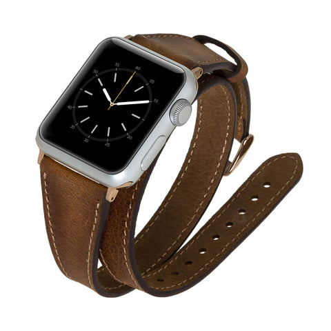 Correa de cuero Serena con doble envoltura para Apple Watch