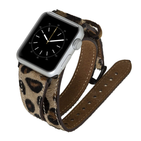 Correa de cuero Serena con doble envoltura para Apple Watch