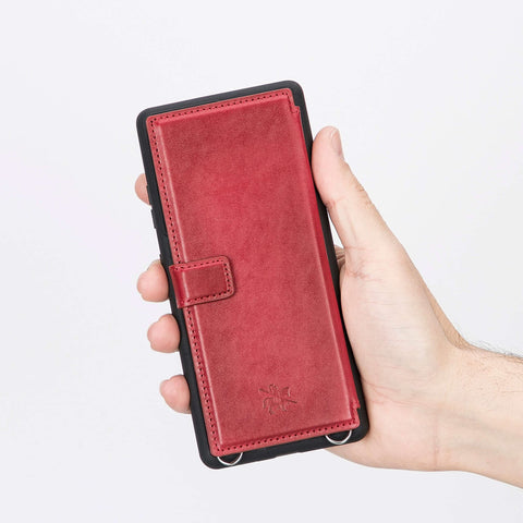 Fermo Funda de cuero para teléfono con billetera cruzada para Galaxy S21 Ultra