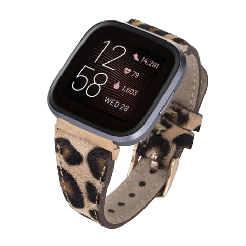 Messina Leather Slim Watch Band for Fitbit Versa