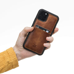 Funda tipo billetera de cuero Capri Snap On para iPhone 11 Pro
