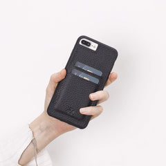 Funda tipo billetera de cuero Capri Snap On para iPhone 7 Plus