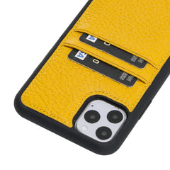 Funda tipo billetera de cuero Capri Snap On para iPhone 11