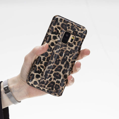 Estuche tipo billetera de cuero con bloqueo RFID Venice para Samsung Galaxy S9