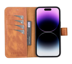 Ravenna RFID Blocking Detachable Leather Wallet Case for iPhone 14 Pro Max