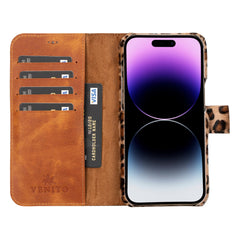 Funda tipo billetera de cuero con bloqueo RFID Florence para iPhone 15 Pro