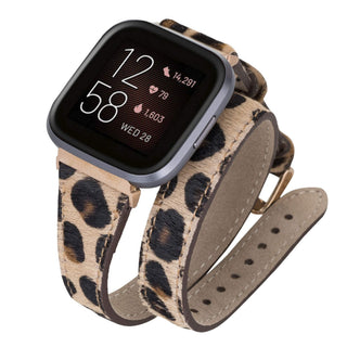 Serena Leather Double Wrap Watch Band for Fitbit Versa