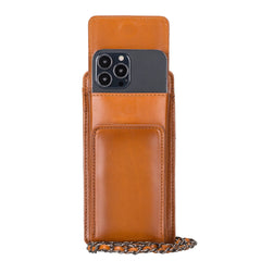 Bolso para teléfono Vittoria Universal Slim tipo bandolera de cuero 