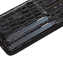 Funda tipo billetera de cuero Pisa Snap On con soporte para Samsung Galaxy S9 Plus