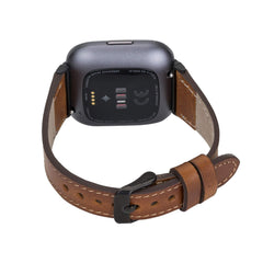 Correa de reloj delgada de cuero Messina para Fitbit Versa