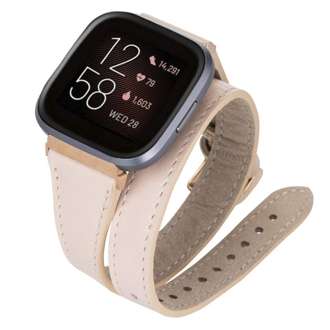 Serena Leather Double Wrap Watch Band for Fitbit Versa