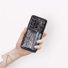 Funda tipo billetera de cuero Pisa Snap On con soporte para Samsung Galaxy S9 Plus