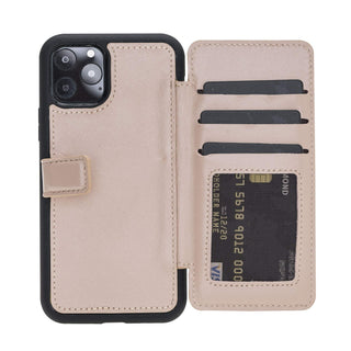 Verona Funda tipo billetera delgada de cuero con bloqueo RFID para iPhone 11 Pro