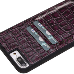 Funda tipo billetera de cuero Capri Snap On para iPhone 7 Plus