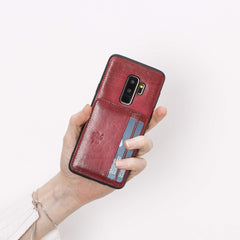 Funda tipo billetera de cuero Pisa Snap On con soporte para Samsung Galaxy S9 Plus