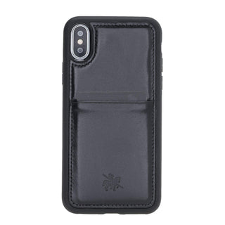 Funda tipo billetera de cuero Capri Snap On para iPhone X