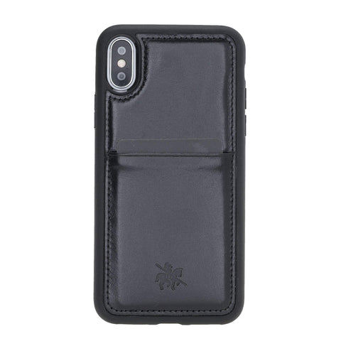 Funda tipo billetera de cuero Capri Snap On para iPhone X