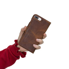 Funda tipo billetera de cuero con bloqueo RFID Florence para iPhone 7 Plus