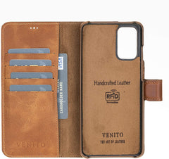 Funda tipo billetera de cuero con bloqueo RFID Florence para Samsung Galaxy S20 Plus