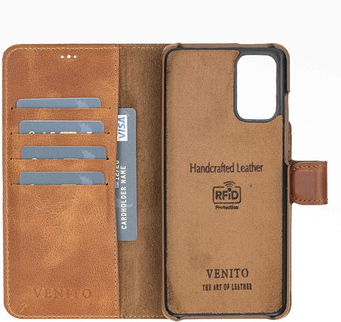 Funda tipo billetera de cuero con bloqueo RFID Florence para Samsung Galaxy S20 Plus
