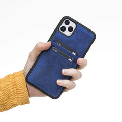 Funda tipo billetera de cuero Capri Snap On para iPhone 11 Pro Max
