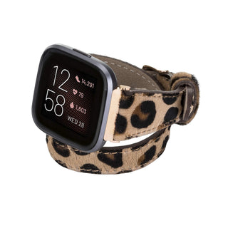 Serena Leather Double Wrap Watch Band for Fitbit Versa