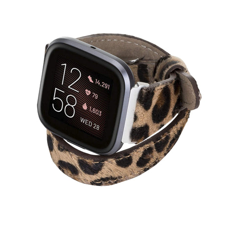 Serena Leather Double Wrap Watch Band for Fitbit Versa