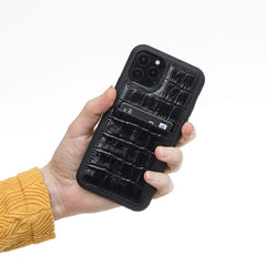 Funda tipo billetera de cuero Capri Snap On para iPhone 11 Pro