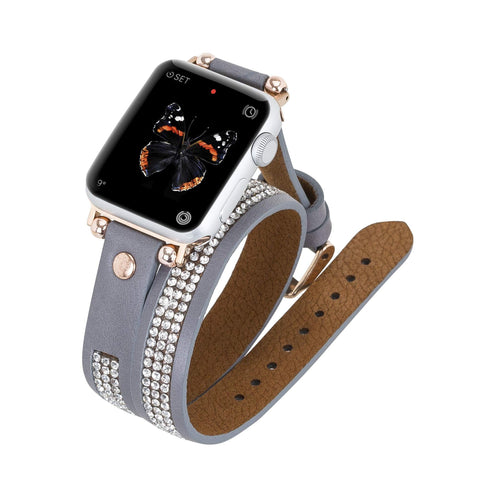 Livorno Leather Double Wrap Band Strap for Apple Watch