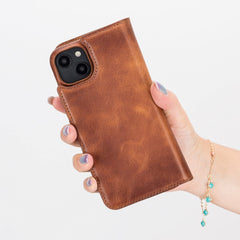 Funda tipo billetera de cuero con bloqueo RFID Florence para iPhone 14 Plus