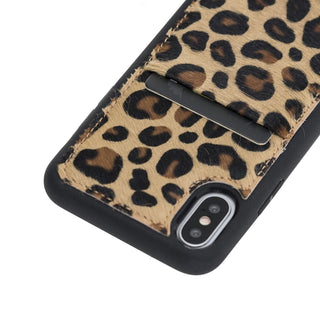 Funda tipo billetera de cuero Capri Snap On para iPhone X