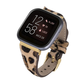 Messina Leather Slim Watch Band for Fitbit Versa