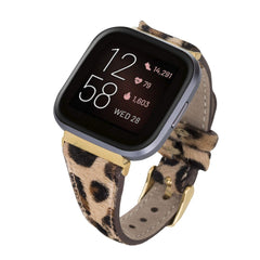 Correa de reloj delgada de cuero Messina para Fitbit Versa