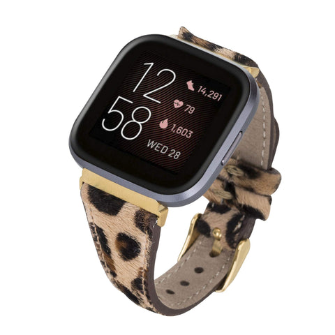 Messina Leather Slim Watch Band for Fitbit Versa