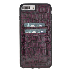 Funda tipo billetera de cuero Capri Snap On para iPhone 7 Plus