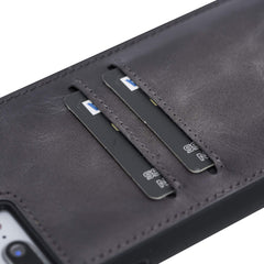 Funda tipo billetera de cuero Capri Snap On para iPhone 7 Plus